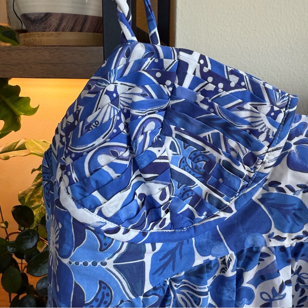 NWT FARM Rio Blue Tile Dream Sleeveless Maxi Dress Size Large - Picture 6 of 12